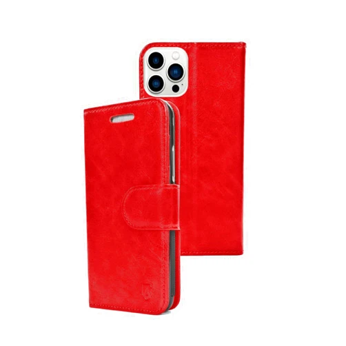 RadiArmor RF Blocking Case – Compatible with iPhone 13 Pro - Wallet Case with Lab-Tested RF Shielding Technology – Over 91% User Reduction (Red)