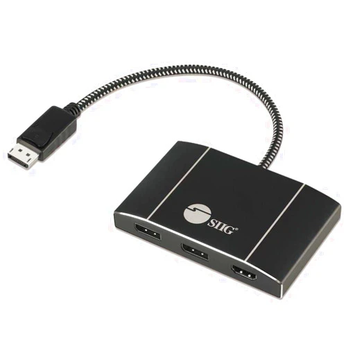 SIIG DisplayPort 1.4 Multiport MST Hub Video Splitter 4K60Hz - DisplayPort Splitter 2X DP, 1x HDMI, DP Multiple Monitor Adapter Not for MacOS(CE-DP0N11-S1)