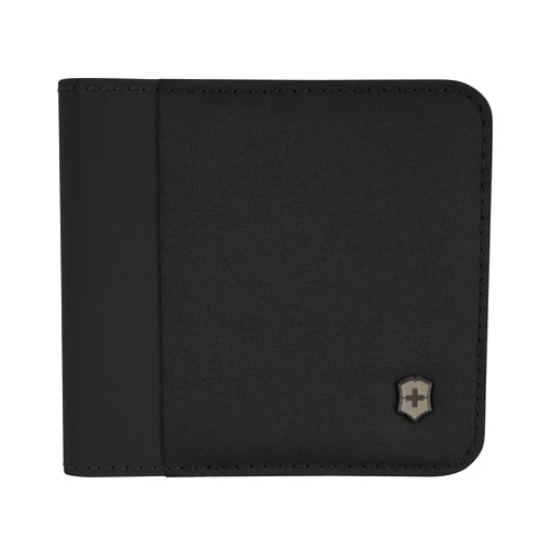 Victorinox Travel Essentials, Bi-Fold Wallet, RFID Wallet with Bill Compartment, Card Slots, ID Window and Coin Pocket - Black