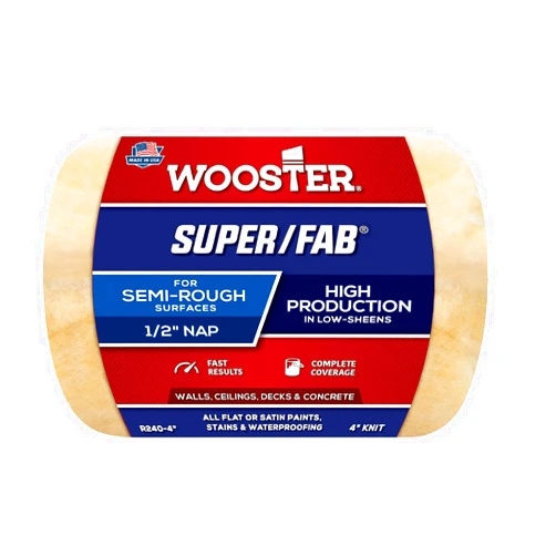 Wooster Brush R240-4 Super/Fab Roller Cover, 1/2-Inch Nap, 4-Inch