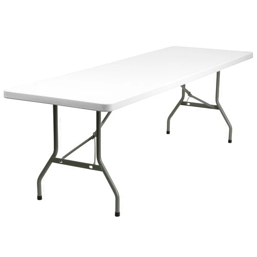 Flash Furniture Elon 8' Rectangular All-Occasion Plastic Folding Event Table, Foldable Portable Banquet Table for Indoor/Outdoor Events, White