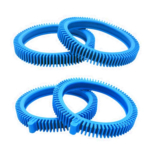 AMI PARTS 896584000-143 Blue Front Tires Kit with Super Hump& 896584000-082 Blue Standard Back Tire Replacement Part for Pool Cleaners(Pack of 2 Each)