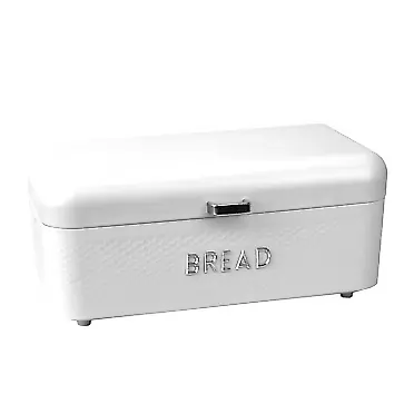Home Basics Box for Kitchen Counter Dry Food Storage Container, Bin, Store Bread Loaf, Dinner Rolls, Pastries, Baked Goods, SOHO WHITE
