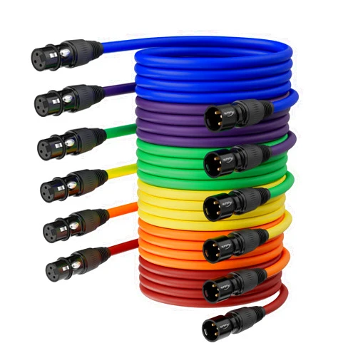 AuxLink XLR Cables 15ft 6 Pack, Microphone Cable Male to Female, XLR Speaker Cable 6 Color Gold-Plated 3-Pins for Microphone, Mixer, Recording Studio- 15 Feet, 6 Pack