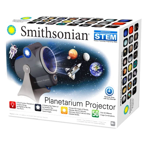 Smithsonian Optics Room Planetarium and Dual Projector Science Kit, Black/Blue, Age 8 and Up