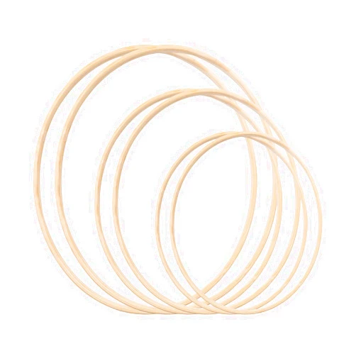 Gukasxi 3 Sizes (8, 10, 14 Inch) Wooden Bamboo Floral Hoop Set of 6 Large Wreath Macrame Craft Hoop Rings for DIY Weddding Wreath Decor, Macrame Dreamcatcher, Wall Hanging Crafts Making