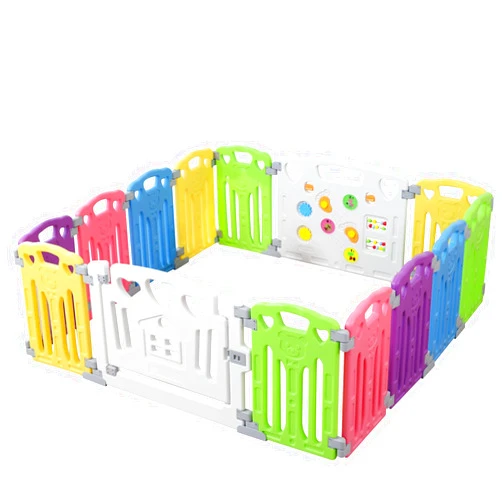 Gupamiga Baby Playpen Kids Activity Centre Safety Play Yard Home Indoor Outdoor New Pen (Multicolour, Classic Set 14 Panel)