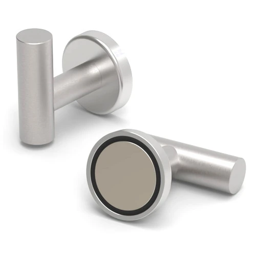 MHDMAG Magnetic Hooks Coat Magnet Hooks for Hanging,Magnetic Hooks Heavy Duty with Rare Earth Neodymium for Pot Holder,Grill,Refrigerator,Home,Kitchen,Workplace or Office.Pack of 2,Silver