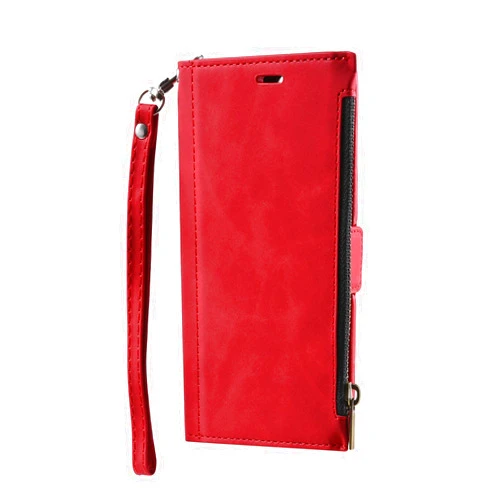 KVIBEO Case for iPhone 14/14 Pro/14 Pro Max/14 Plus, Leather Flip Folio Wallet Case with Wrist Strap Kickstand Shockproof Protective Phone Cases,Red,14 Pro 6.1