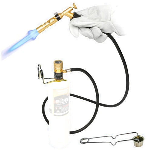 BLUEFIRE MRAS-8210 Super Jumbo Turbo Flame Propane Gas Welding Torch with 5' Hose Fuel by MAPP MAP Pro Propane Great High Intensity Nozzle Head for Soldering Brazing Large Dia Copper Pipe