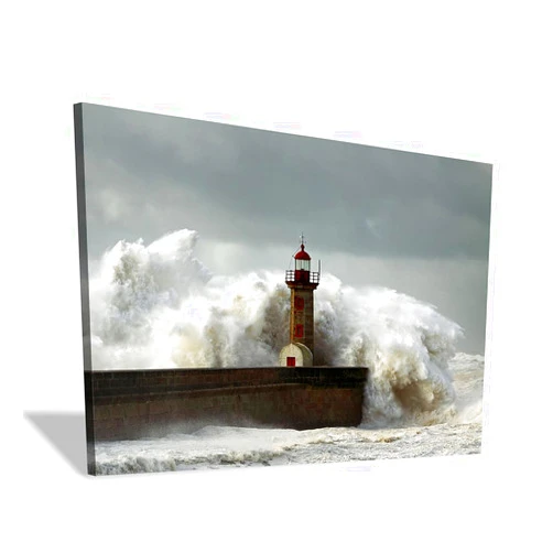 Hardy Gallery lighthouse wall art coastal pictures: wave wall decor coastal artwork nautical ocean print in beach canvas painting for bathroom 11