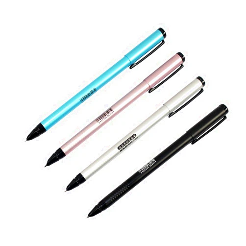 Ranvi Hero 1303 Scholarship Test Fountain Pen, 0.5MM Fine Nib, 4 PCS, 4 Colors(sliver, black, blue, pink)