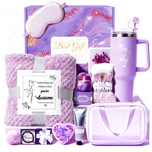 Joyvella Birthday Gift for Women, Luxury Self Care Spa Gift Basket with Blanket for Mom, Wife, Sister, Friend, Girlfriend, Grandmother, Get Well Soon & Christmas gift for Her