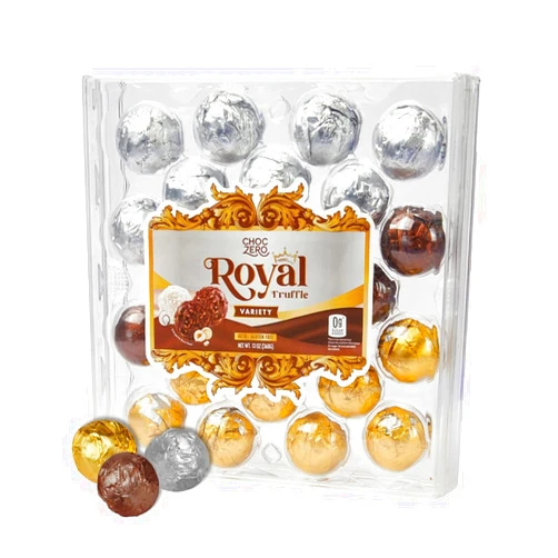 ChocZero Keto Hazelnut Truffle Variety Pack, Dark Milk and White Chocolate, No Added Sugar, Gluten Free, Holiday Gift Idea, 24 Truffles, 13oz