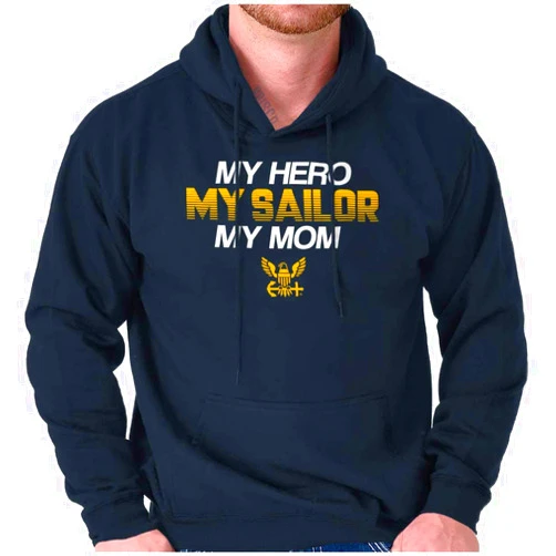 Brisco Brands United States Navy Sailor Mom Mother Hoodie Sweatshirt Women Men