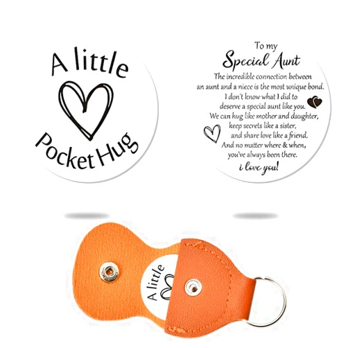 ShiQiao Spl Pocket Hug Coin Token Chirstmas Birthday Gifts Long Distance Relationship Keepsake Gift Keychain for Women Men