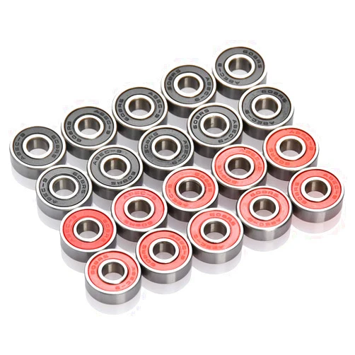 TIMESETL 20 Pack 608-2RS Ball Bearings, Double Rubber Sealed Miniature Deep Groove 608RS Bearings for Skateboards, Inline Skates, Scooters, Roller Blade Skates, 8 x 22 x 7mm