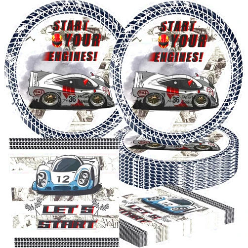 Frerand 40Pack Racing Cars Decorations Party Supplies include 20 plates, 20 napkins for the Racing Cars Decorations birthday party decoration