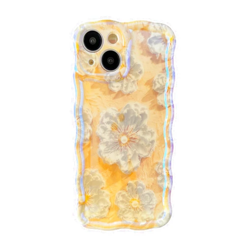 Caseative for iPhone 11 Case, Retro Oil Painting Flower Floral Pattern Compatible with iPhone Case (Yellow,iPhone 11)