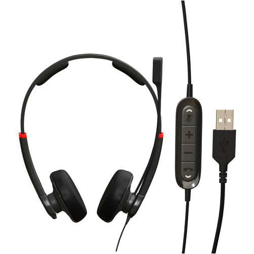 DataLocker USB Wired Headset Degree Microphone for PC - Push-to-Talk (PTT) TAA Compliant Computer Headphones with in-Line Volume Control, Noise Cancellation, & for Home, Skype