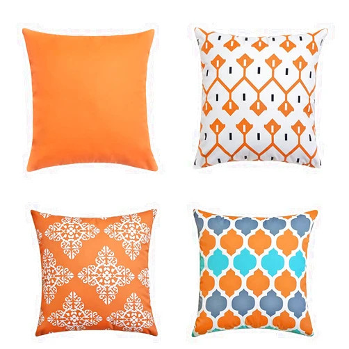 Qianshan Sunbay E-commerce Co., Ltd. Sunbay 4Pcs Throw Pillow Covers Outdoor Waterproof Decorative Throw Pillow Cover Cushion Case for Garden Tent Park Farmhouse (Orange)
