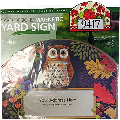 Shopafoodieaffair Floral Owl Magnetic Yard Sign