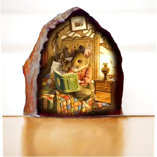 PurYupearl New 3D Mouse Hole Realistics Wall Sticker,Mouse in a Hole Wall Decal Fun Art, Water Proof Funny Wall Stickers for Bedroom Nursery Wall Decor，Wall Décor，Stickers,Paint， Wall Treatments and Supplies