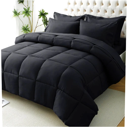 JOLLYVOGUE King Size Comforter Set, Ultra-Soft King Comforter Set, King Size Comforter Set 7 Pieces, Goose Down Alternative, Oeko-TEX Certified, Sheets & Pillowcases