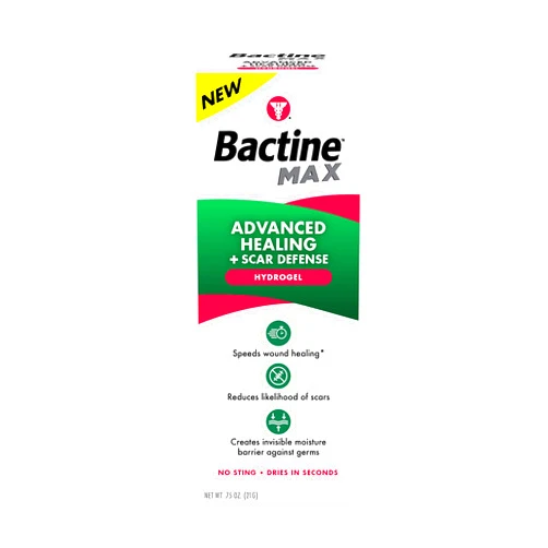 Bactine MAX Advanced Healing Hydrogel with Scar Defense - Faster-Healing & First Aid Infection Protection with Natural Ingredients - Scar Prevention Gel - 0.75oz