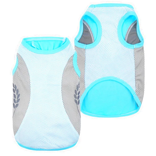 IKIPUKO Dog Sports Shirt Quick Dry, Daily Wear Dog Clothes Outfit for Medium Dogs, Lightweight Summer Dog Cooling Vest, Breathable Mesh Dog T-Shirt with Reflective Label, Corgi (Blue 2XL)