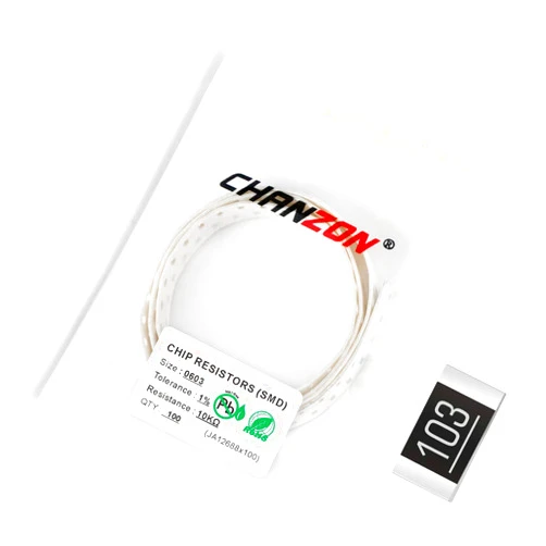 Chanzon 100pcs 0603 SMD Resistor 10K Ω ohm 1/10W 0.1W ±1% Tolerance Thick Film 10KR SMT Chip Resistors Rohs Certificated