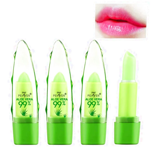 HAOYA 3 Pcs Aloe Vera Color Changing Lipstick,Long Lasting Lip Care Nutritious Plumper Lip Balm Moisturizer Magic Temperature Color Change Lip Gloss Matte Makeup (SET03)