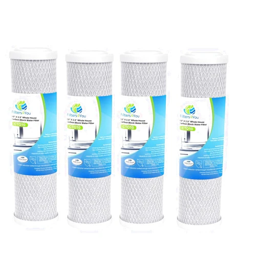 CFS – 4 Pack Carbon Block Water Filter Cartridges Compatible with Watts WCBCS975RV Models – Removes Bad Taste and Odor – Whole House Replacement Filter Cartridge – 5 Micron