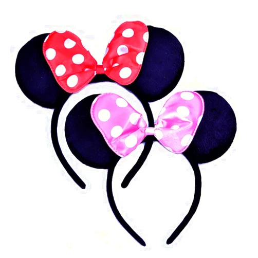 G&Gvshop 2Pack Minnie Girl Mouse Ears with Bow. Headbands for Mommy and Daughter.