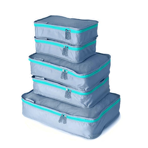 MUMI Packing Cubes, 5 Packing Cubes for Suitcases, Travel Bags Organizer for Luggage, Travel Essentials (Aqua)