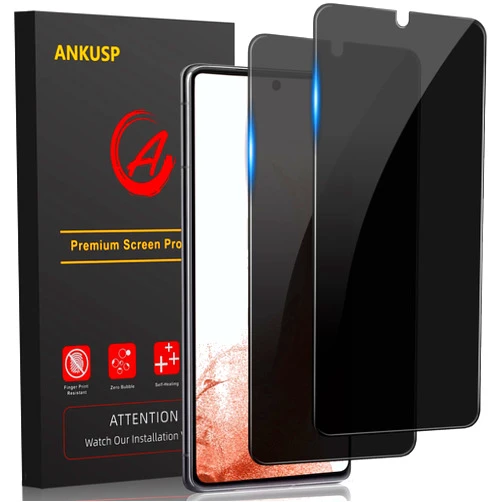 ANKUSP [2 Pack] Galaxy S23 Plus Privacy Screen Protector [Enhanced Adhesive] Tempered Glass [Support Fingerprint Unlock], Anti-Spy, Anti-Scratch, 9H Hardness Screen Film for Samsung Galaxy S23+ 5G