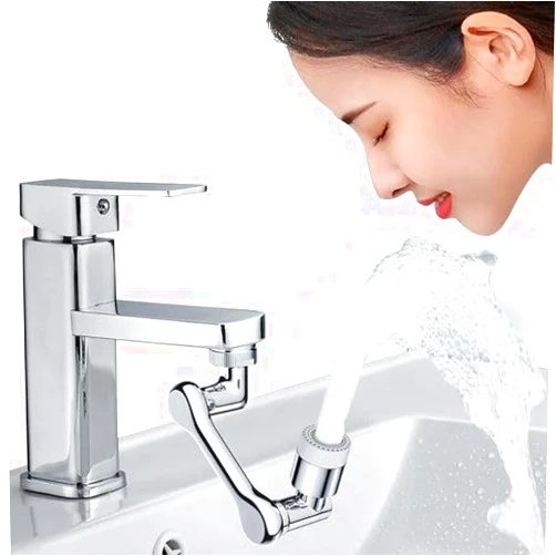 Generic 1080° Swivel Faucet-Extender Sink-Aerator - 2 Mode Splash Water Filter Extension, Kitchen Bathroom 360° Rotatable Spray Attachment, Multifunctional Universal Robotic Arm -Wash Hand/Hair/Face