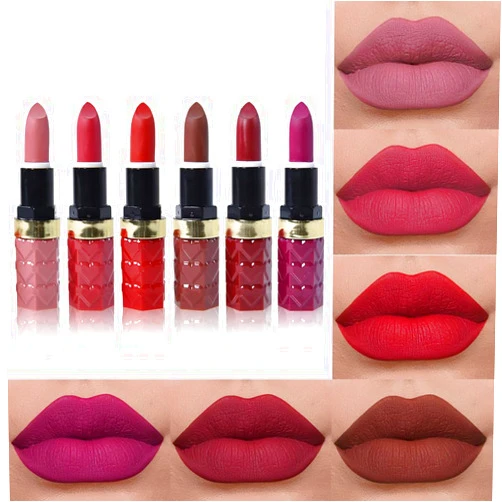 evpct 6Pcs Mauve Maroon Ruby Bright Red Brown Plum Purple Matte Lipstick Set, Matte Ceamy Soft Lipsticks Set for Women Long Lasting Waterproof, Vegan Cruetly Free Lipstick Pack 24 hrs original labiale