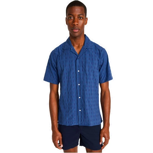 Gitman Vintage Men's Japanese Ripple Jacquard Camp Collar Shirt