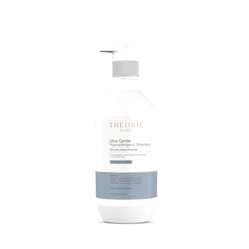 Theorie Pure Ultra Gentle Hypoallergenic Shampoo - Plant-Based & Vegan - Conditions & Soothes Itchy & Allergy Prone Skin - Fragrance-Free - Suited for Sensitive Scalp, Pump Bottle 400mL