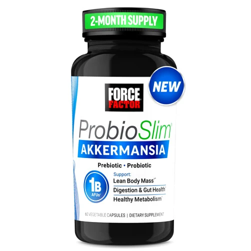 Force Factor ProbioSlim Akkermansia Prebiotics & Probiotics, with 1B AFUs Akkermansia Muciniphila, Prebiotics & Chromax Chromium, Support Lean Body Mass, Digestion & Gut Health, 60 Vegetable Capsules