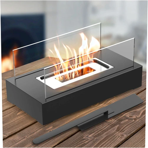 GIESIOE Tabletop Fire Pit,Indoor & Outdoor Table Top Firepit Ethanol Tabletop Fireplace Bowl for Patio Backyard Livingroom Family Dinner Party Father's Day Tabletop Decorations(Metal Black)