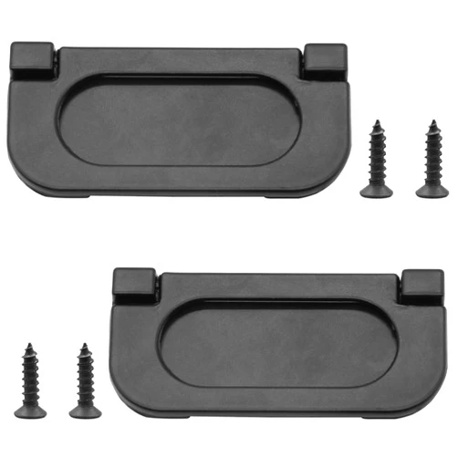 Bonsicoky 3 inch Flush Pull Ring Handles Hidden Recessed Furniture Grip, Metal Black Flush Ring Sliding Pull Handle with Screws for Cabinet Drawers Cupboard Dresser(2Pcs)