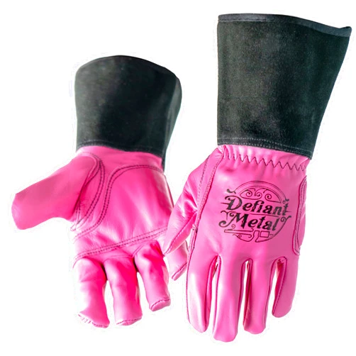 Defiant Metal PINK TIG Welding Gloves - Premium Goatskin Leather