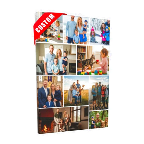 Nxwdwqa Custom Canvas Prints with Your Photos Prints, Personalized Canvas Wall Art, Upload Your Photo to Wall Art, Home Decor Gift for Family, Mom, Dad, Wedding, Pets (10 Photos)