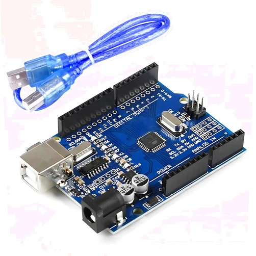 BSROBOTIC UNO R3 Board ATmega328P with USB Cable(Arduino-Compatible) for Arduino, Input Voltage 7-12V, 16MHZ,14 Digital 1/0 pins Support PWM, SRAW 2KB, Compatible with RPi 4B/3B+/3B/2B/B+/Zero/Zero W