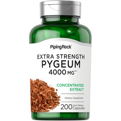 Piping Rock Pygeum Supplement 4000 mg | 200 Capsules | Pygeum Africanum Bark Extract | Extra Strength | Non-GMO, Gluten Free