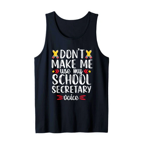 School Spine School Secretary Funny Front Office Squad Admin Appreciation Tank Top