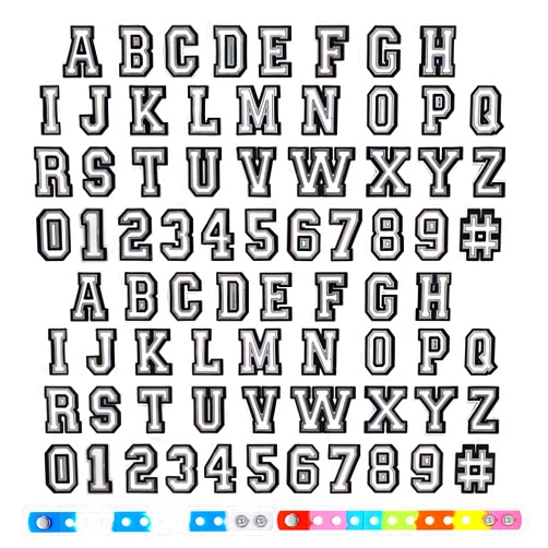 CEALXHENY 74Pieces Letter Number Shoe Charms Fits for Clog Sandal Colorful PVC Letter Shoe Decoration Charms with Wristband Birthday Party Favors