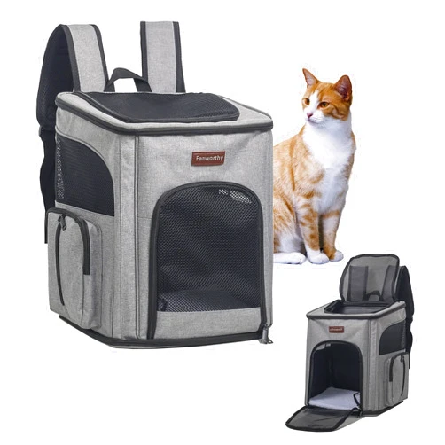 Fanworthy Cat Backpack, Pet Carrier Backpack for Small Cats and Dogs, Puppies Kittens Fully Ventilated Mesh Dog Backpack Bag for Traveling, Hiking, Outdoor